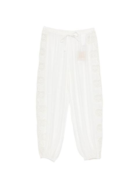 Sandro Aya lace-detail trousers