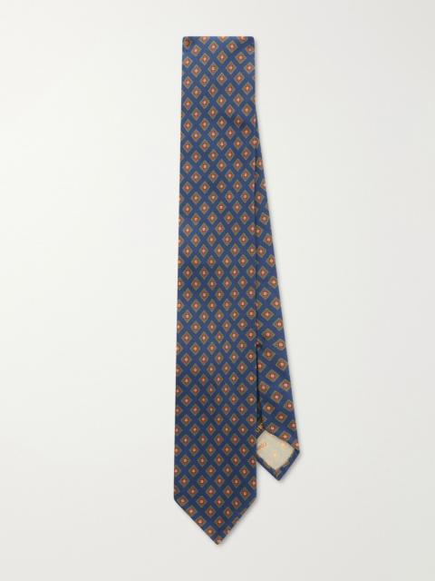 RUBINACCI 8cm Printed Silk-Twill Tie Blue
