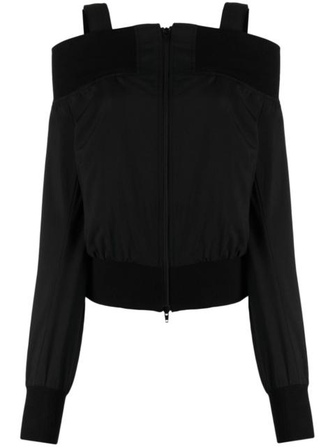 Yohji Yamamoto off-shoulder zip-up wool jacket