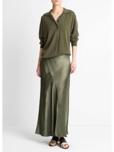 Vince Paneled Satin Bias Skirt