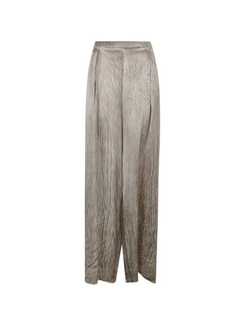 Avant Toi Crumpled Effect Silk Palazzo Pants
