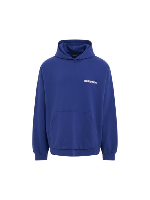 BALENCIAGA Wide Fit Hoodie in Indigo/Dirty White