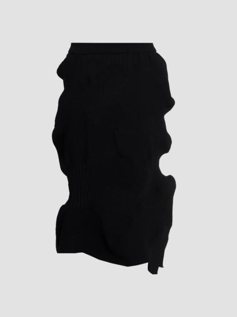 ISSEY MIYAKE Women's Kone Kone Rib-Knit Midi Skirt - Black