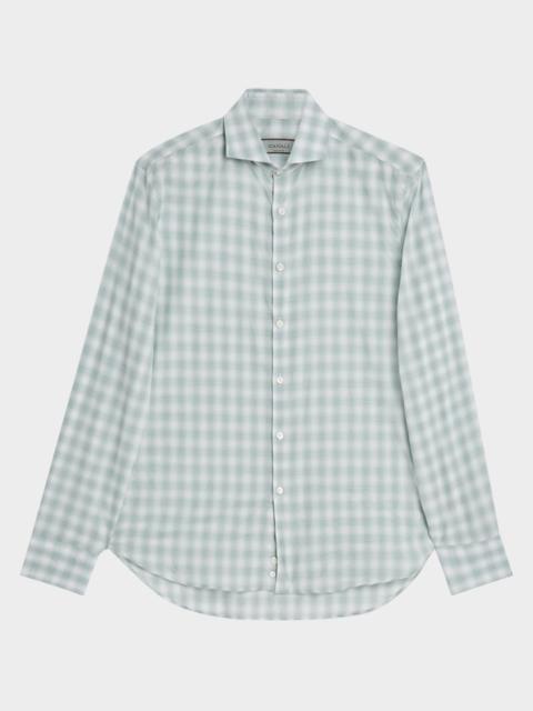 Canali Men's Cotton Ombre Check Sport Shirt