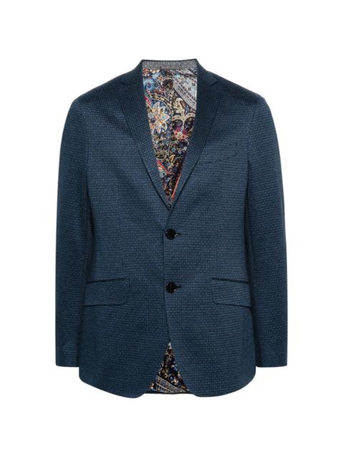 patterned-jacquard cotton blazer