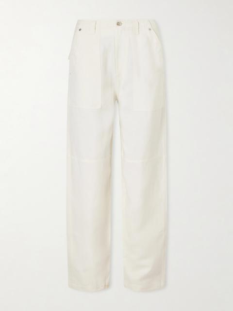 WALES BONNER Hymn Paneled Linen-blend Twill Wide-leg Pants