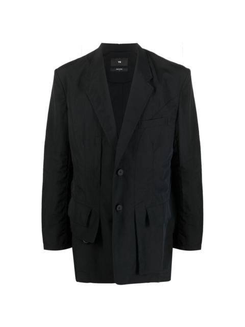 Y-3 CR Nyl crease-effect single-breasted blazer