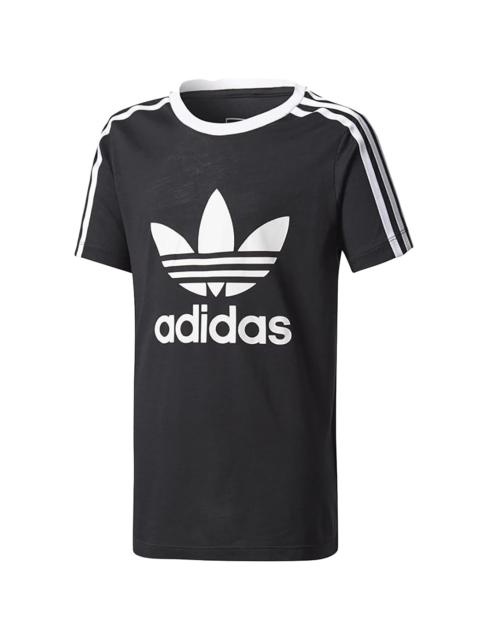 adidas 3 Stripes Tee GS "Black / White" BQ3945