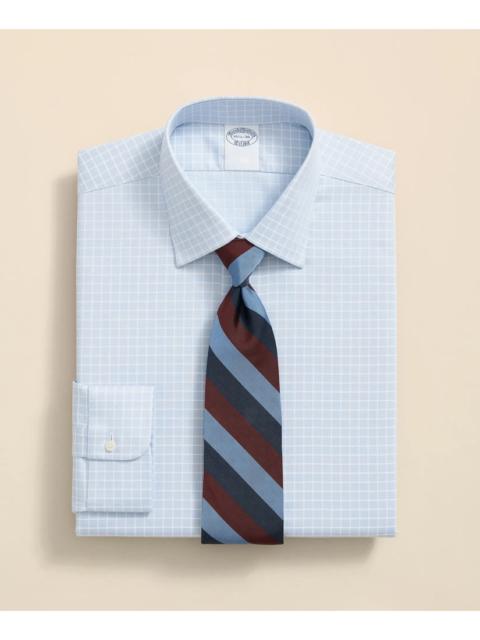 Brooks Brothers Stretch Supima® Cotton Non-Iron Textured Dobby Ainsley Collar, Graph Check Dress Shirt