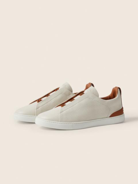 ZEGNA WHITE LEATHER TRIPLE STITCH™ SNEAKERS