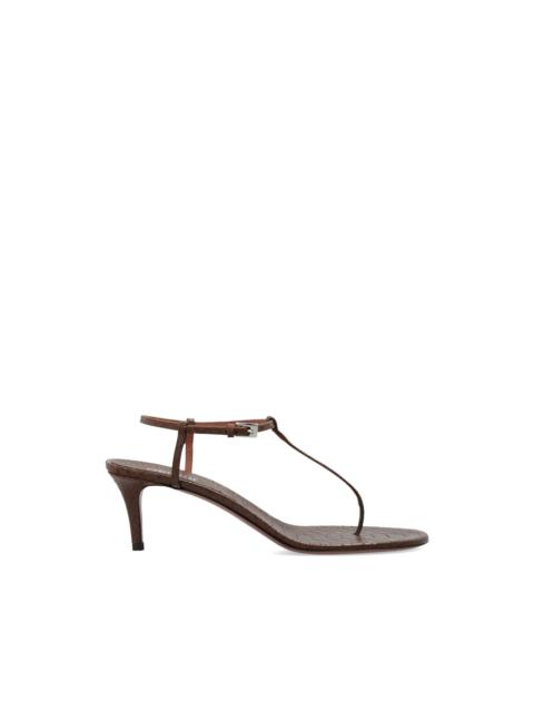PARIS TEXAS crocodile-effect leather sandals