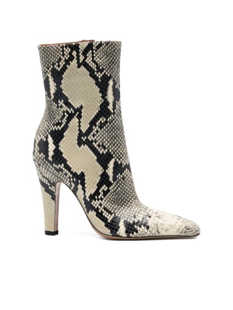 PARIS TEXAS Belle snakeskin pointed ankle boots