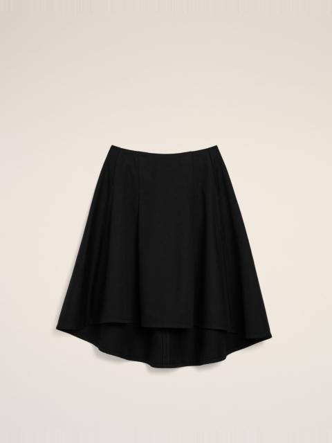 AMI Paris BLACK MIDI A-LINE COTTON SKIRT