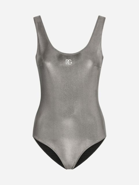Dolce & Gabbana Foiled racer-style swimsuit