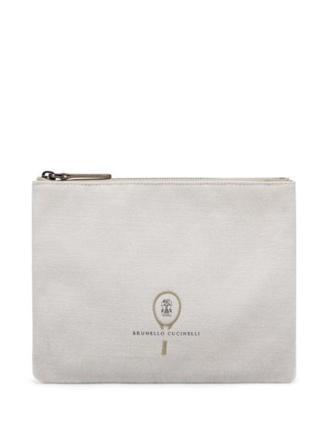 Pochette with embroidered tennis logo