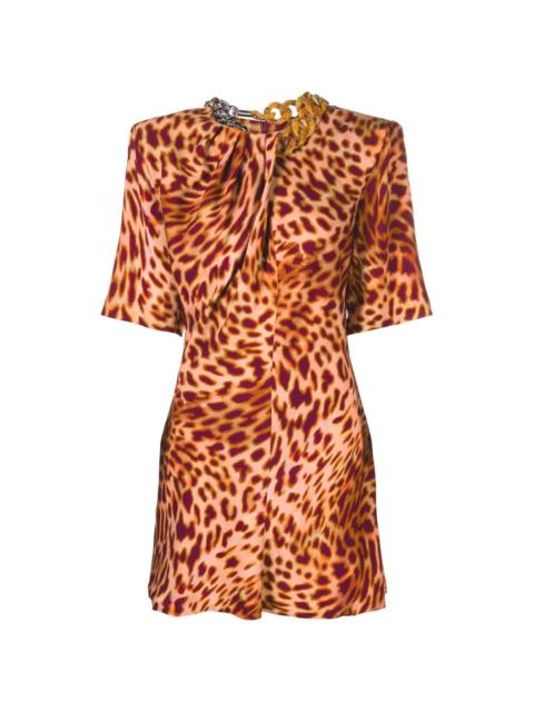 leopard-print mini dress