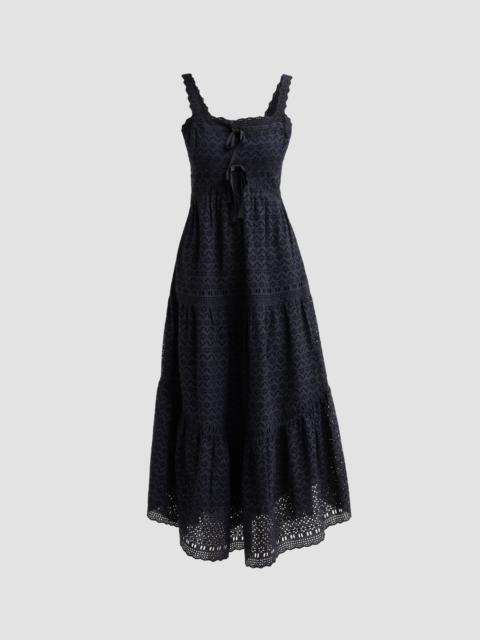 ULLA JOHNSON Women's Constance Cotton Midi Dress - Midnight