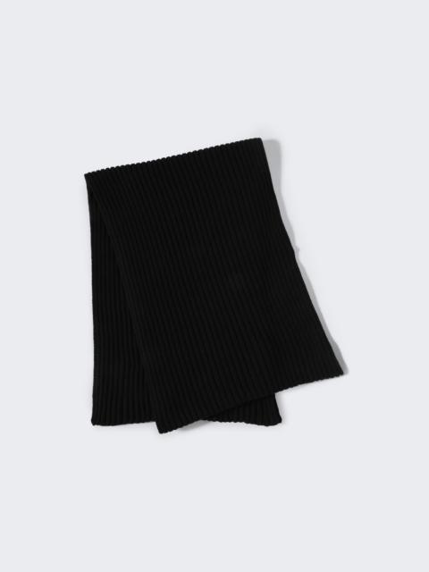 Long Ribbed-knit Scarf Black