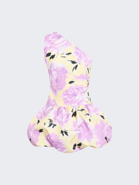 PATOU One Shoulder Bloomer Mini Dress Peony Garden
