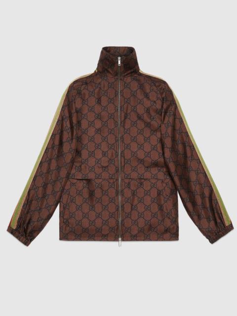 GUCCI GG Supreme print silk zip-up jacket