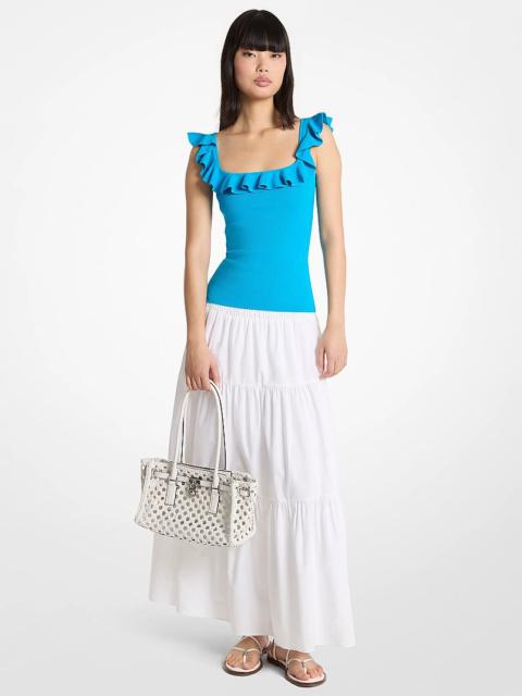 MICHAEL KORS Ruffled Stretch Viscose Tank Top