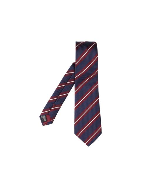 GIORGIO ARMANI Regimental diagonal-stripe logo-embroidered tie