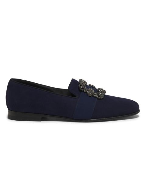 Manolo Blahnik Men's Carlton Suede Loafers - Navy