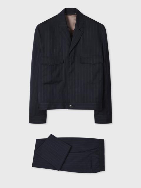 Paul Smith Navy Wool-Linen Pinstripe Co-ord