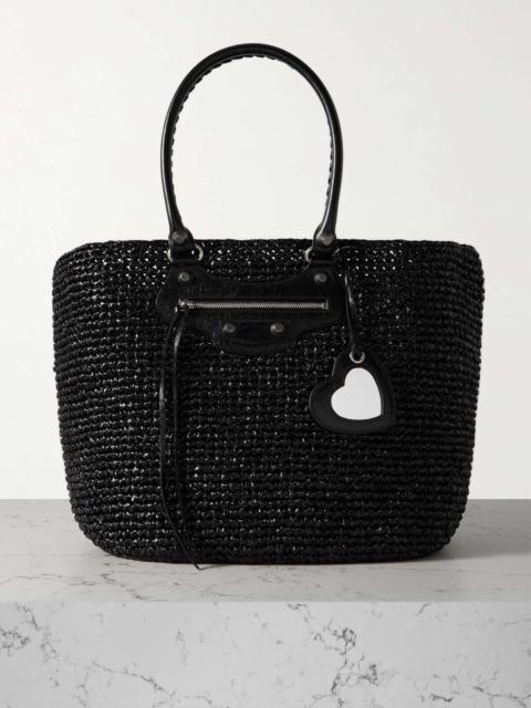 Le Cagole Panier embellished woven patent-leather tote