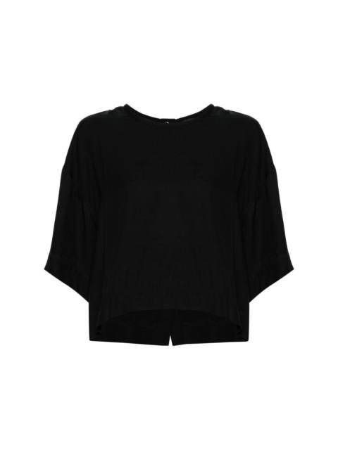 drop-shoulder cropped blouse