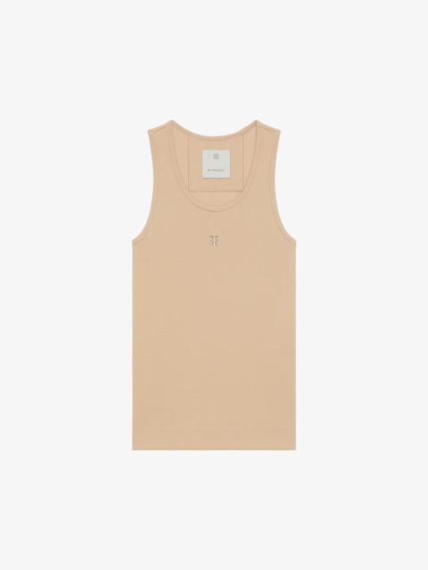 SLIM FIT TANK TOP IN COTTON WITH 4G DETAIL