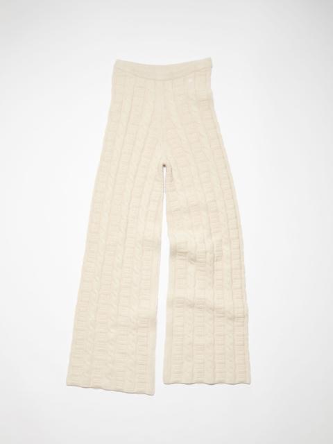 Cable wool trousers - Oatmeal melange