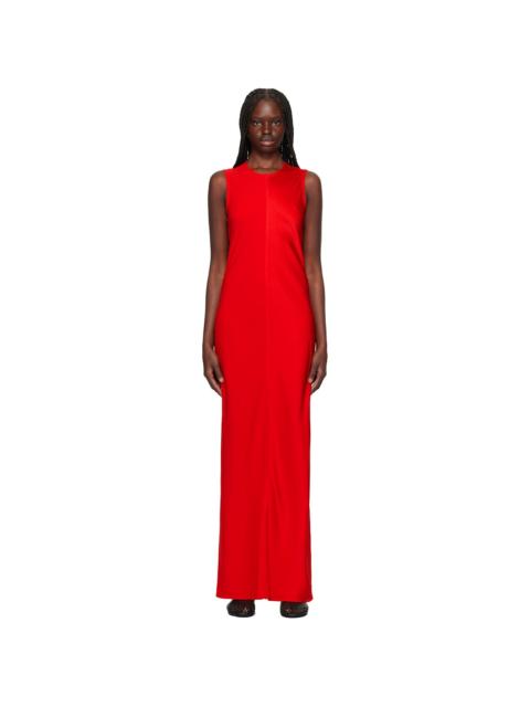 AMI Paris Red Straight Maxi Dress