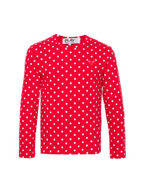 polka-dot cotton T-shirt