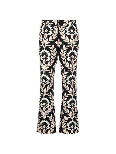 La DoubleJ floral-print cropped trousers