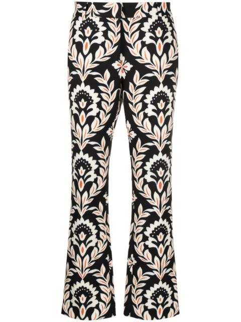 floral-print cropped trousers