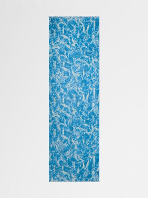 AKRIS Whitecaps-Print Cashmere Scarf