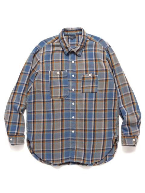 Work Shirt Cotton Heavy Twill Plaid Blue
