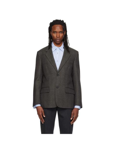 SOLID HOMME Brown Semi-Over Wool Set-Up Blazer