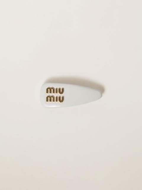 Miu Miu Patent leather hair clip