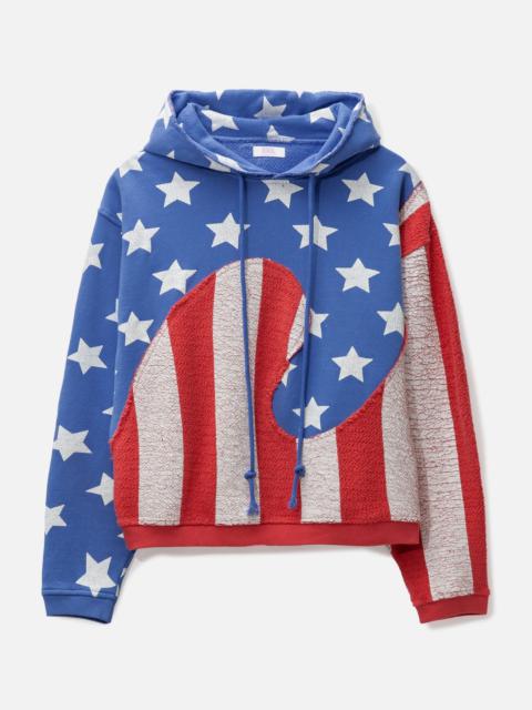 ERL UNISEX STARS AND STRIPES SWIRL HOODIE KNIT