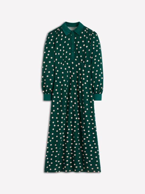 BODEN Empire Waistline Shirt Dress-Emerald Night, Painted Dot