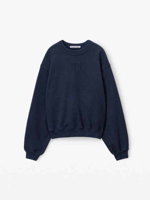 Alexander Wang puff logo sweatshirt in glitter terry