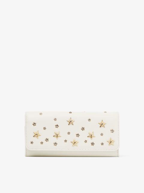 JIMMY CHOO Nino
Latte Calf Leather Wallet with Metal and Crystal Stars