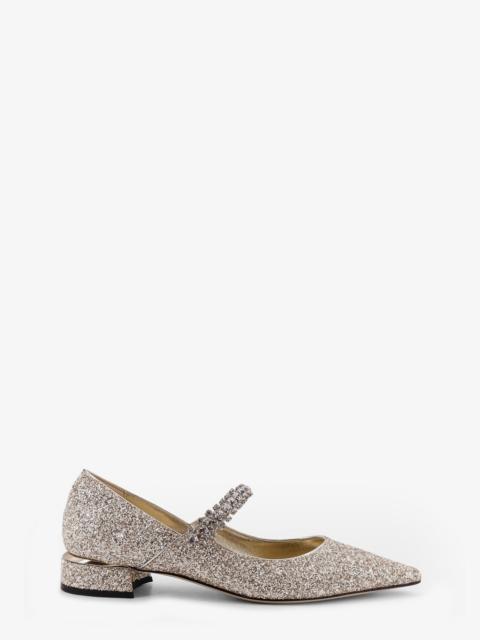 JIMMY CHOO Bing Leather Pumps With All-Over Glitter Detail