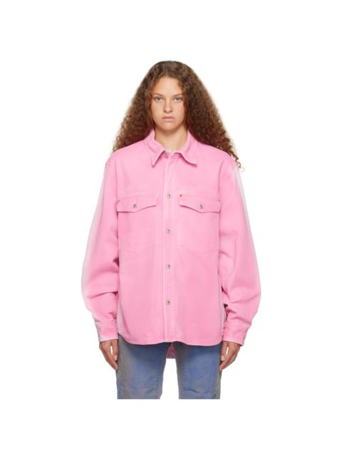 Heron Preston Pink Faded Denim Jacket