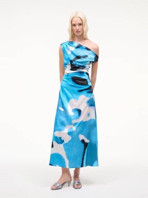 STAUD STAUD PHARE SILK DRESS BLUE HAZE
