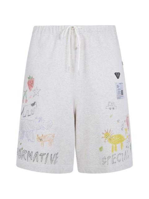 Maison MIHARAYASUHIRO graphic-print drawstring shorts