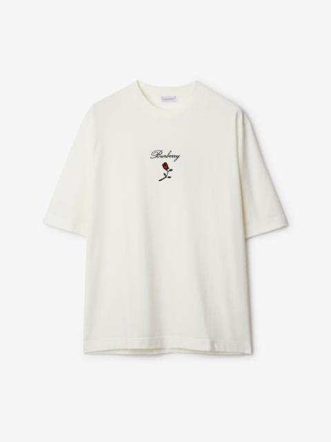 Burberry Logo Rose Cotton T-shirt