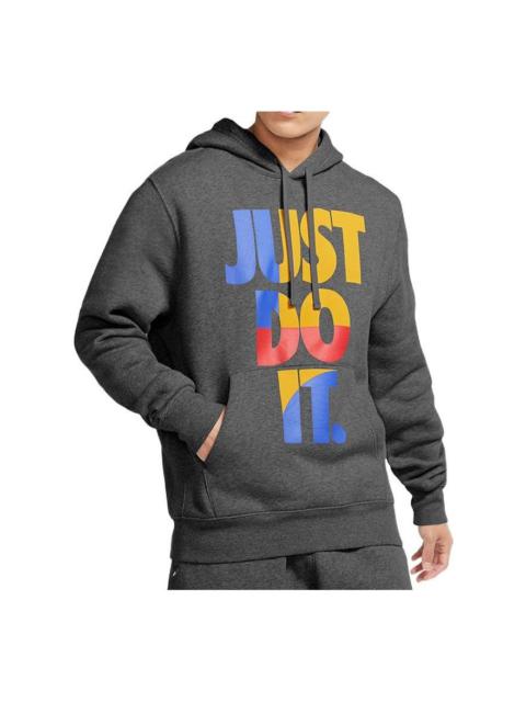 Nike Sportswear Pullover Fleece Hoodie Just Do It 'Grey' CU4271-071